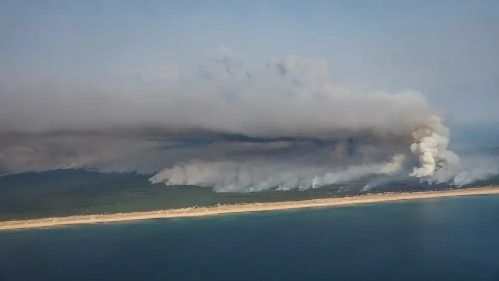 Fogo na França: incêndio arrasa Cap Ferret e força evacuação em massa